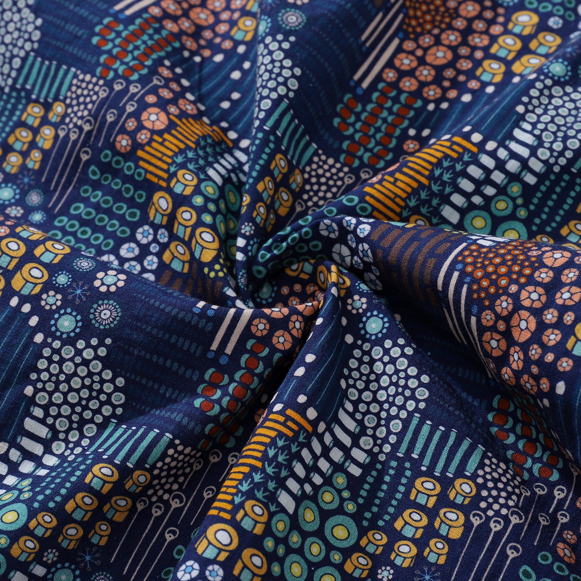 Men's Abstract Bead Pattern Hawaiian Button-Down Tropical Shirt