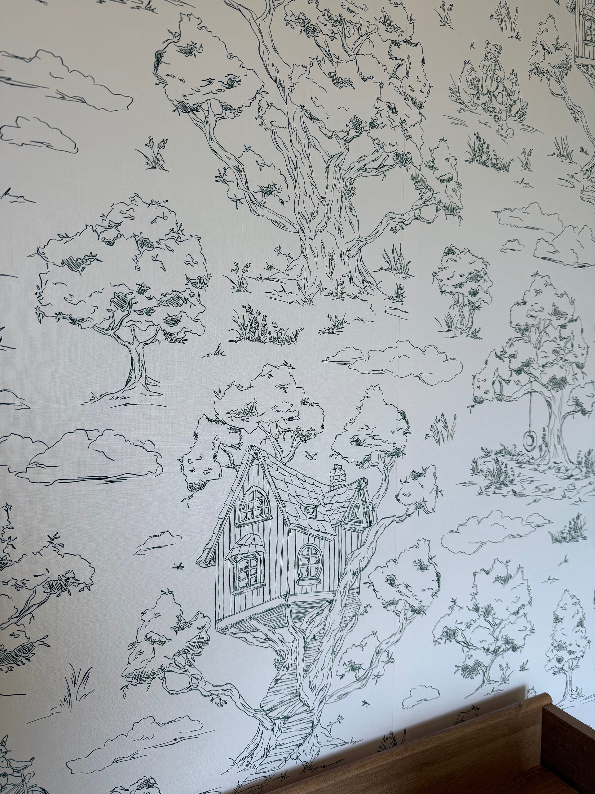 Wyatt Whimsical Wallpaper in White, Blue and Pink