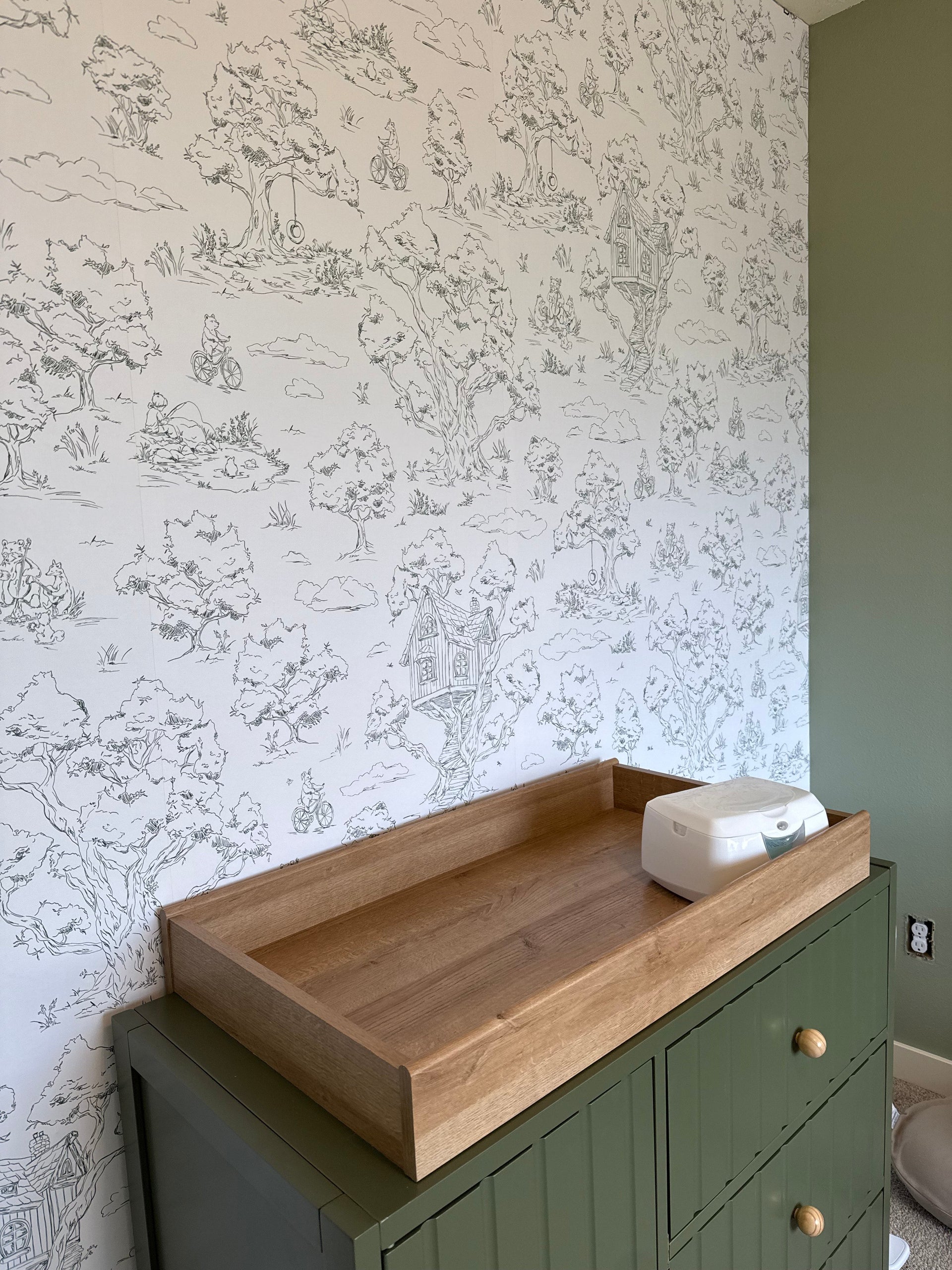 Wyatt Whimsical Wallpaper in White, Blue and Pink