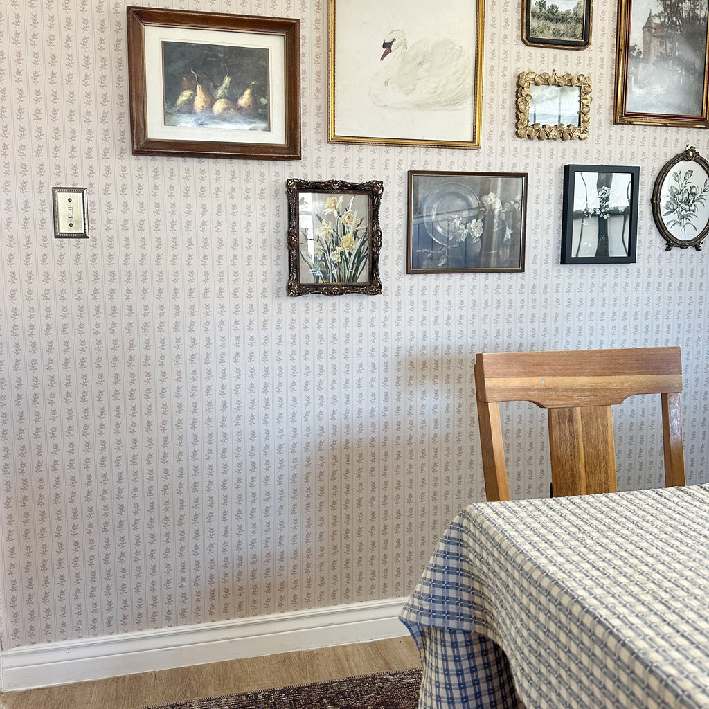 Poet Traditional Removable Wallpaper - Beige & Taupe