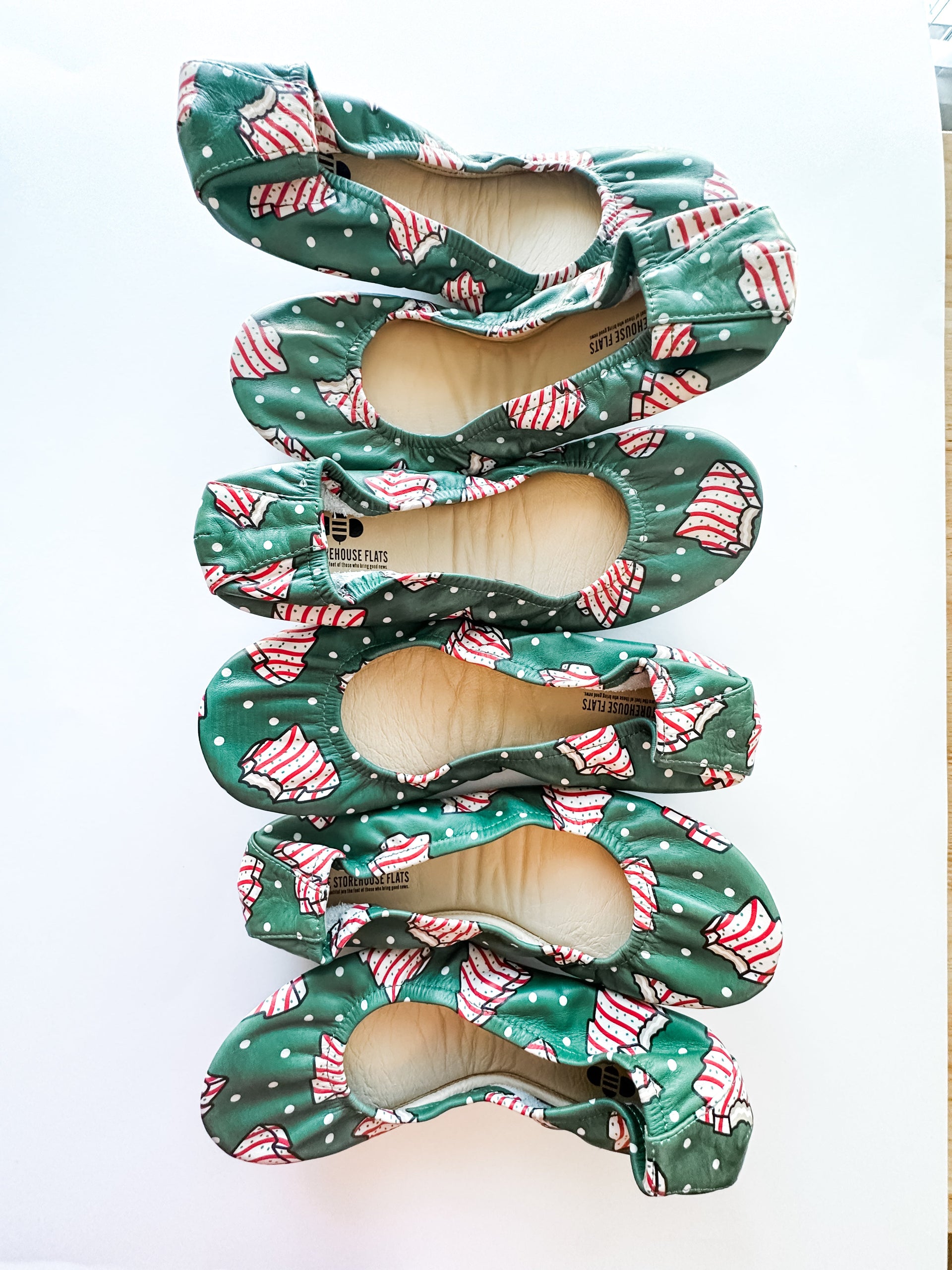 Christmas Treet Holiday Print Comfortable Slip-On Ballet Flats - Image 5