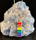LGBTQ+ Pride Bar Pendant Necklace – Rainbow Enamel on Stainless Steel