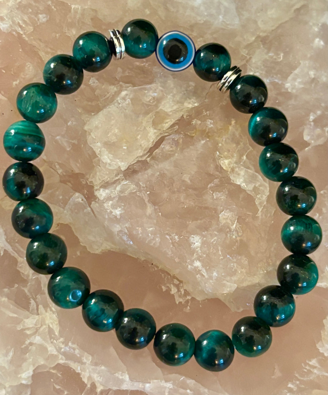 Evil Eye Style Beaded Bracelets – Handmade Natural Stone Protection