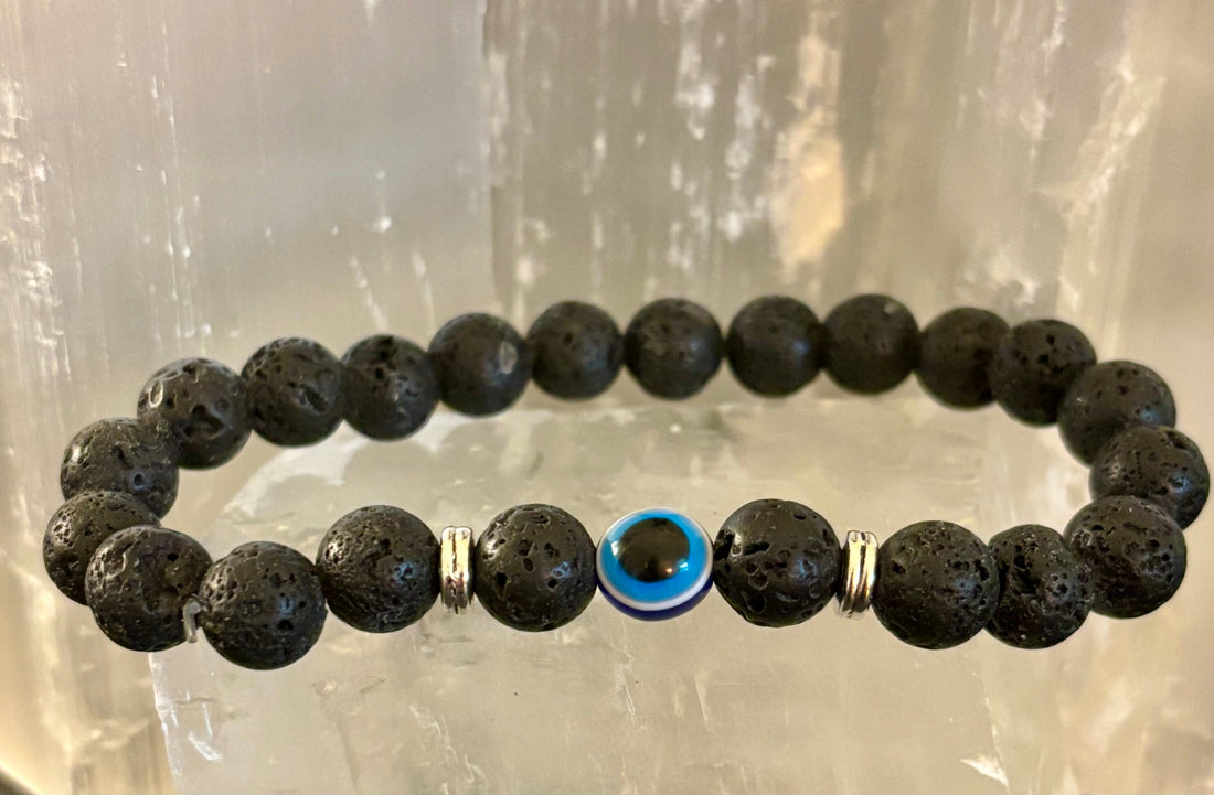Evil Eye Style Beaded Bracelets – Handmade Natural Stone Protection