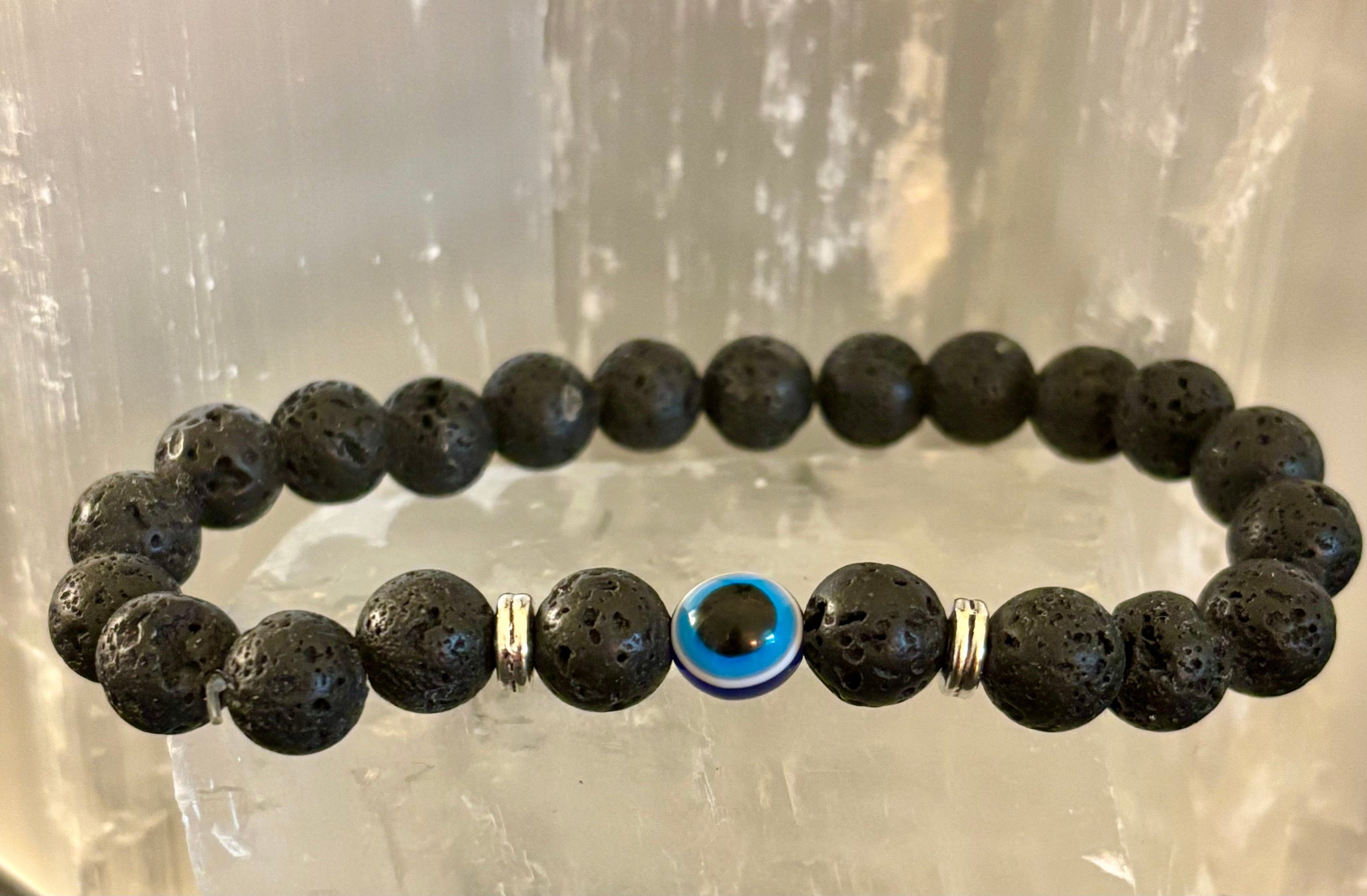 Evil Eye Style Beaded Bracelets – Handmade Natural Stone Protection