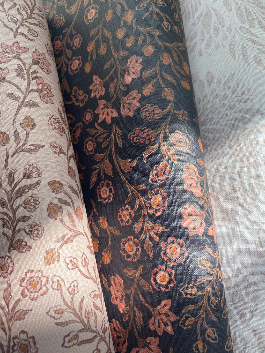 Penelope Floral Removable Wallpaper, Pink, White, and Cream