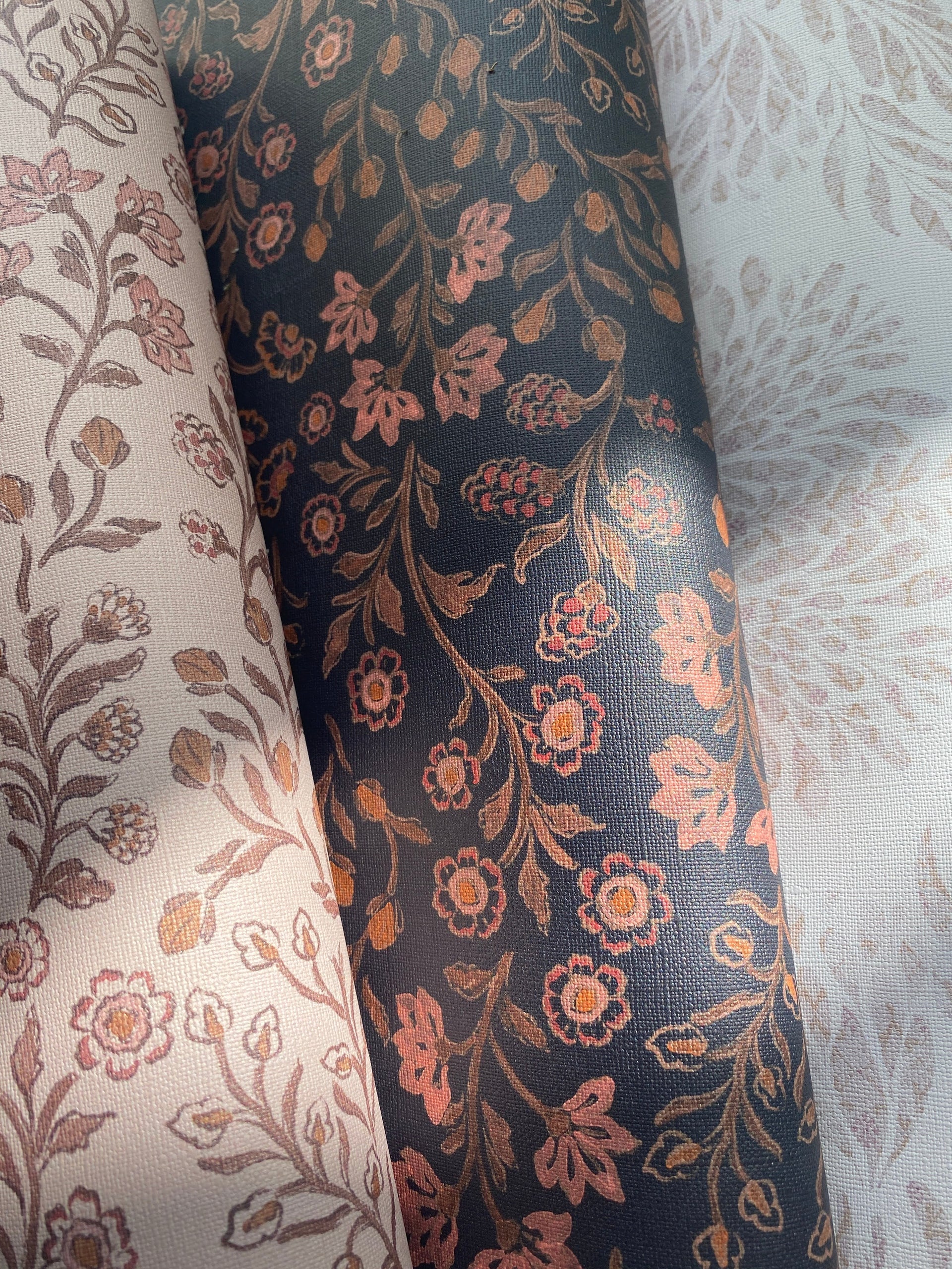 Penelope Floral Removable Wallpaper, Pink, White, and Cream