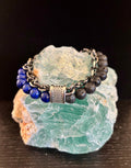 Lapis Lazuli or Tiger’s Eye Reiki-Infused Strength & Intention Bracelet with Silver-Tone Chain (Medium–Large Wrist)