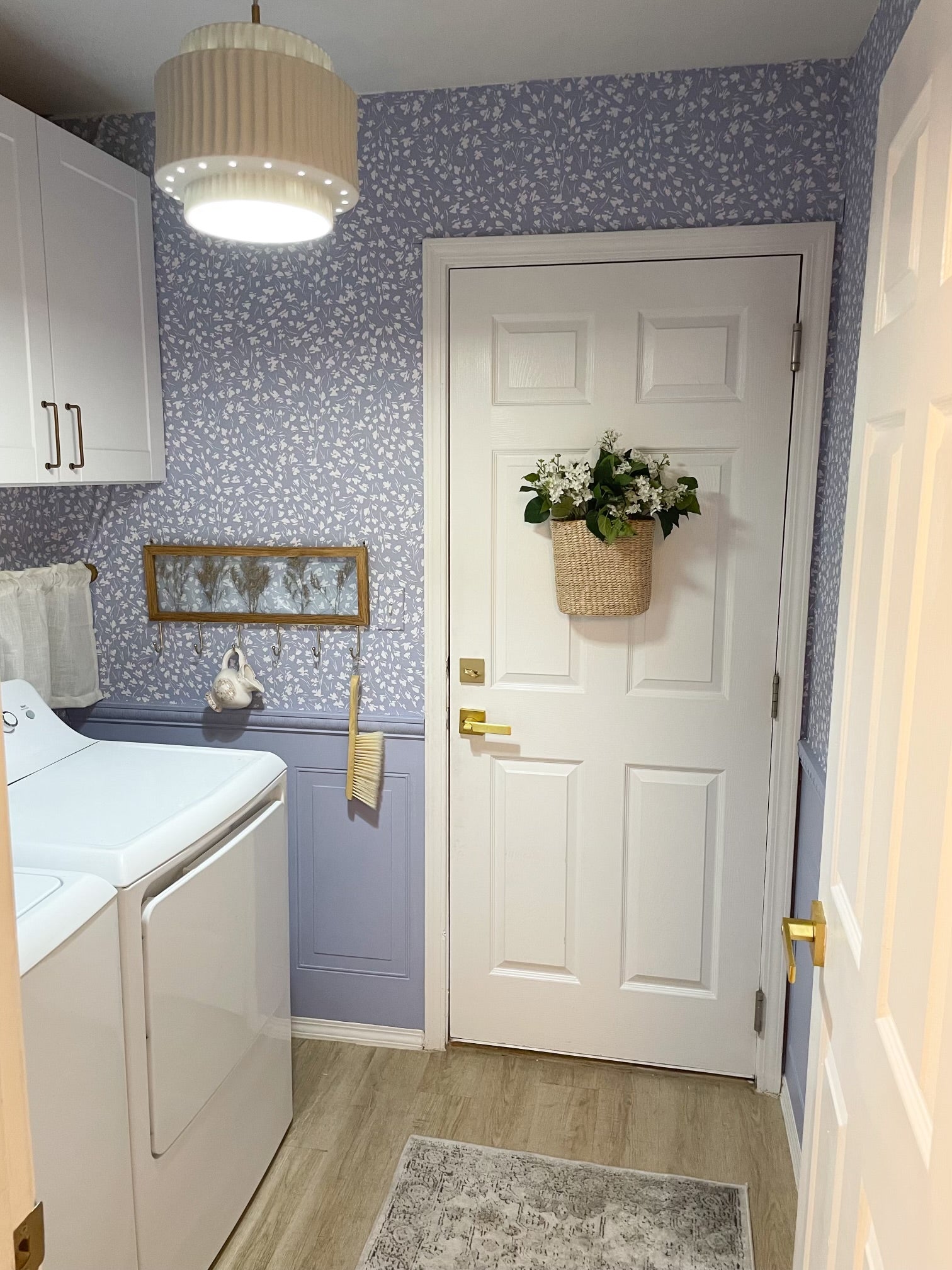 Elsie Floral Wallpaper in Pink, Blue, and White