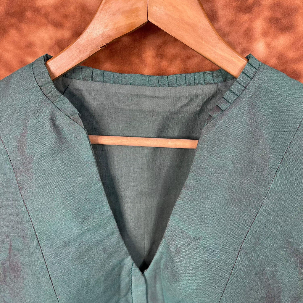 Sage Green Silk Cotton Ready to Wear Blouse