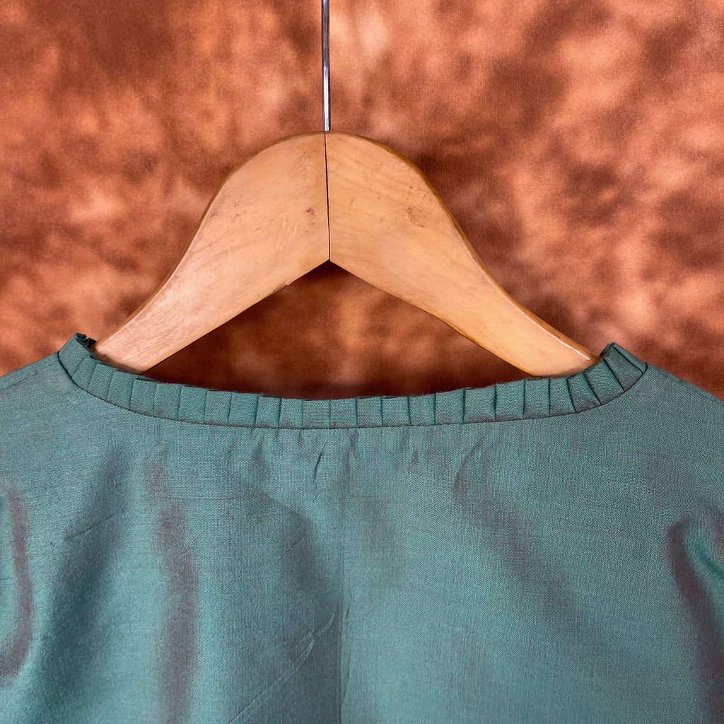 Sage Green Silk Cotton Ready to Wear Blouse