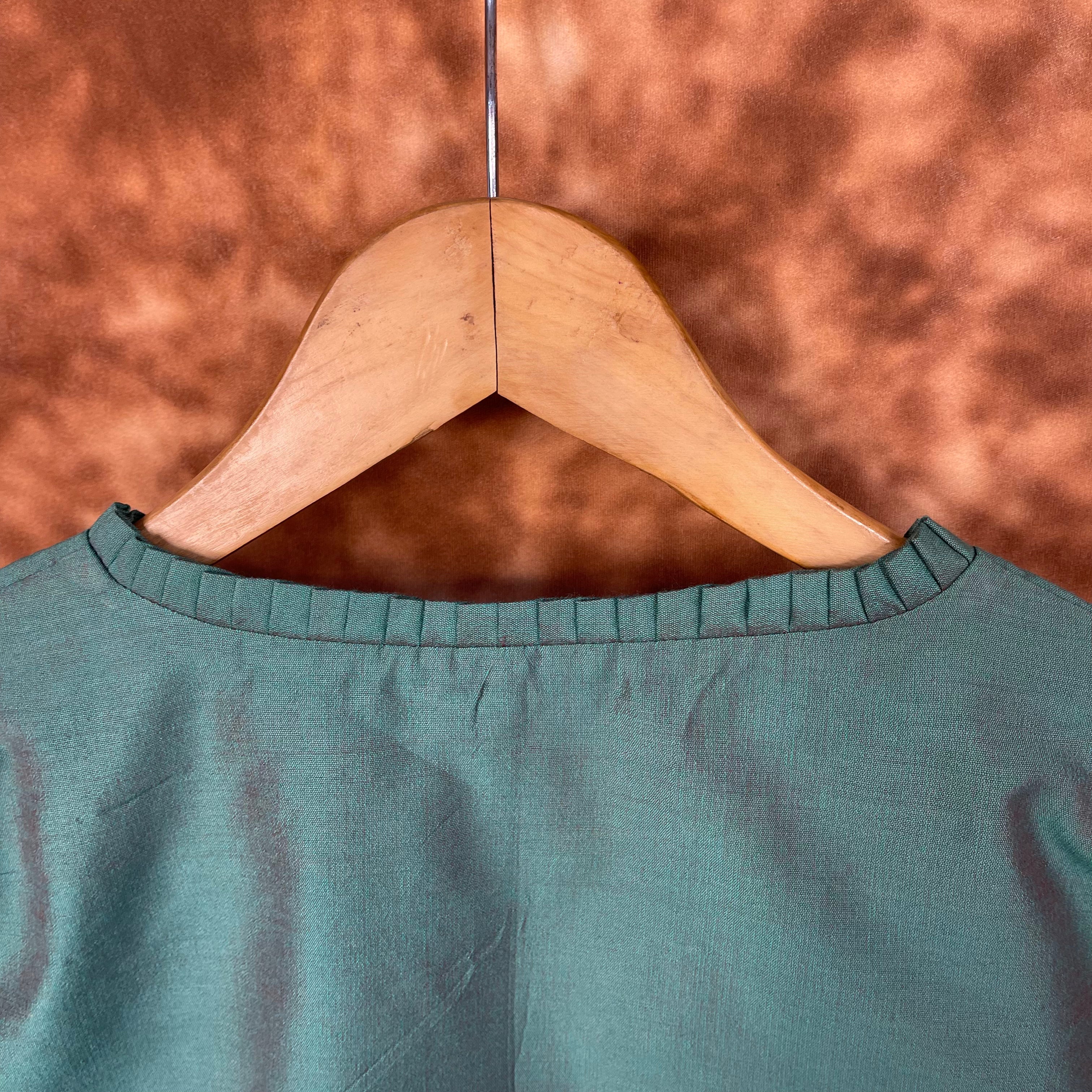 Sage Green Silk Cotton Ready to Wear Blouse