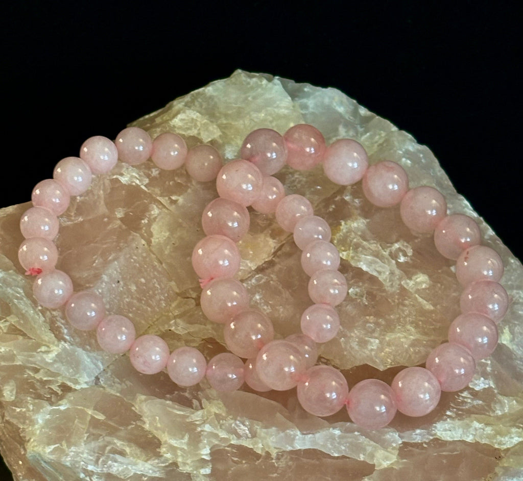 Rose Quartz Bracelet 8mm, 10mm & 12mm – Reiki-Infused Love, Healing & Self-Worth Jewelry (Multiple Wrist Sizes)