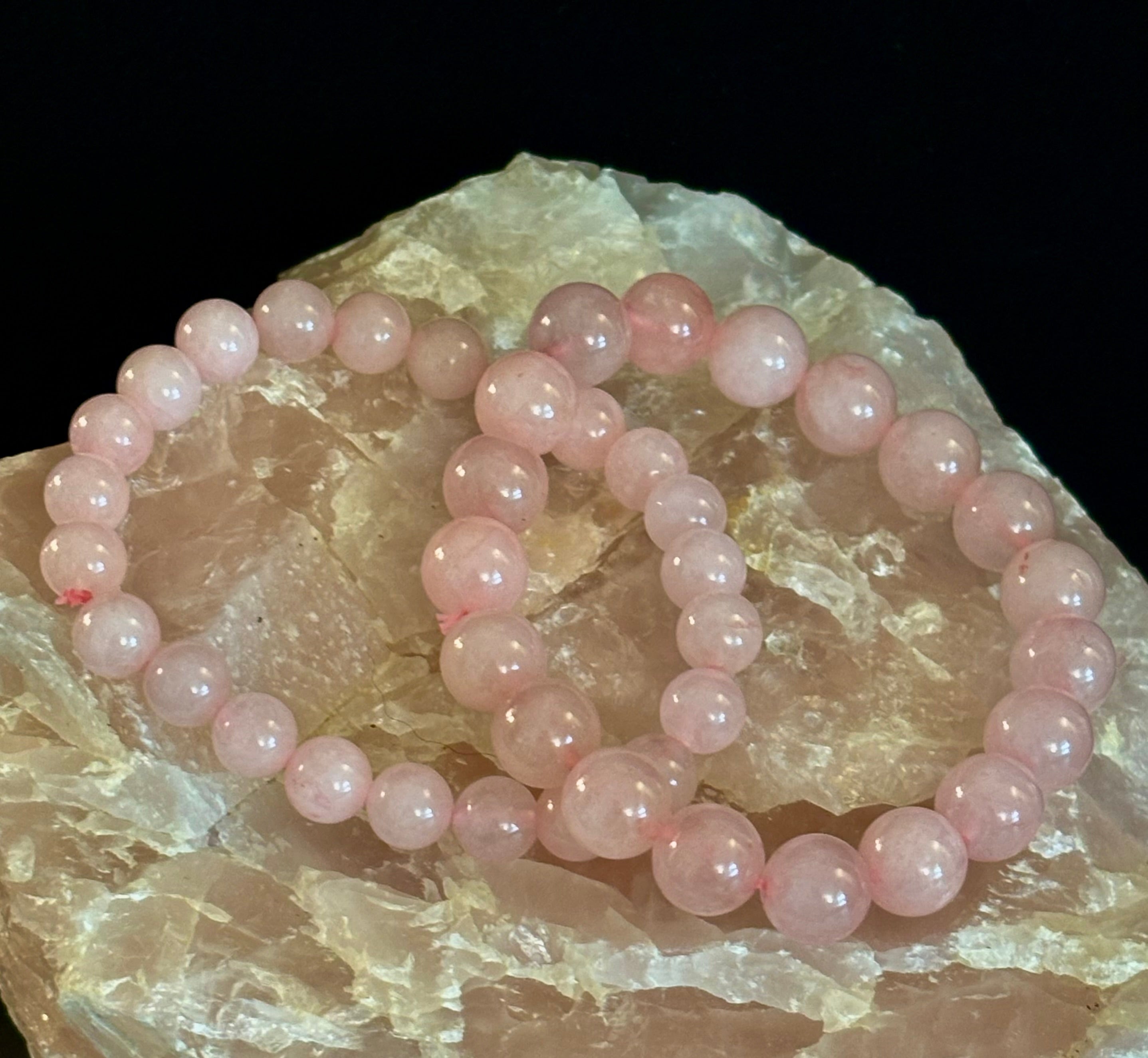 Rose Quartz Bracelet 8mm, 10mm & 12mm – Reiki-Infused Love, Healing & Self-Worth Jewelry (Multiple Wrist Sizes)