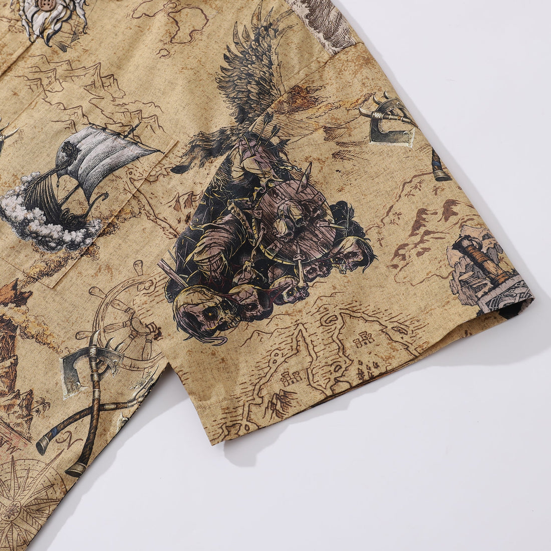 Men's Swashbucklers' Quest Cotton Hawaiian Button-Down Shirt
