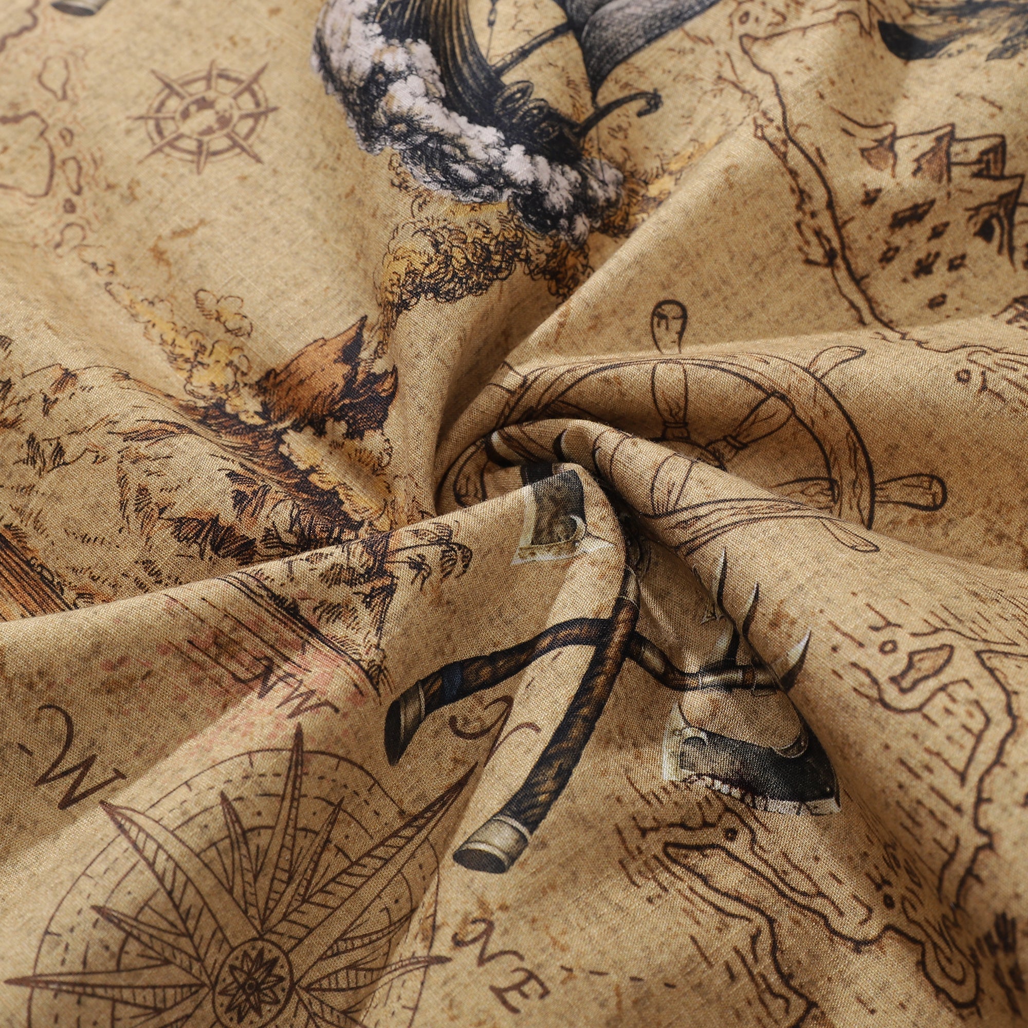 Men's Swashbucklers' Quest Cotton Hawaiian Button-Down Shirt