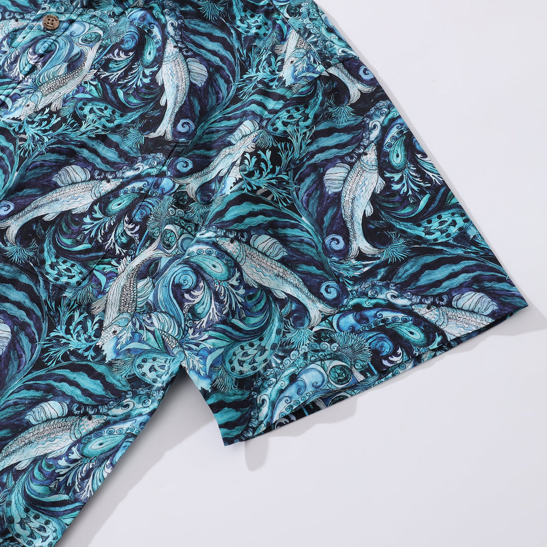 Island Marine Life Cotton Hawaiian Shirt Short Sleeve Aloha