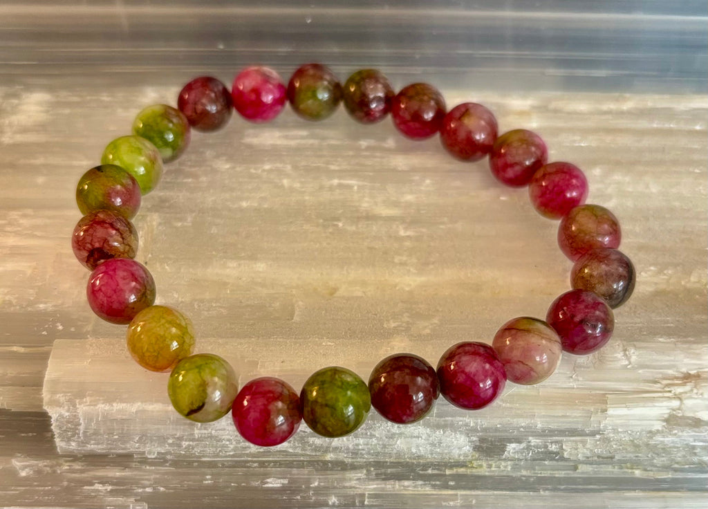 Watermelon Tourmaline Love & Healing Bracelet – 8mm Natural Gemstone Beads (Small to Medium Wrists)