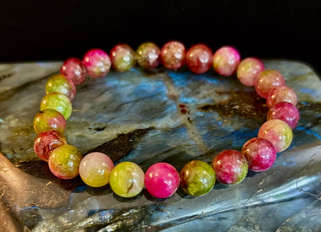 Watermelon Tourmaline Love & Healing Bracelet – 8mm Natural Gemstone Beads (Small to Medium Wrists)