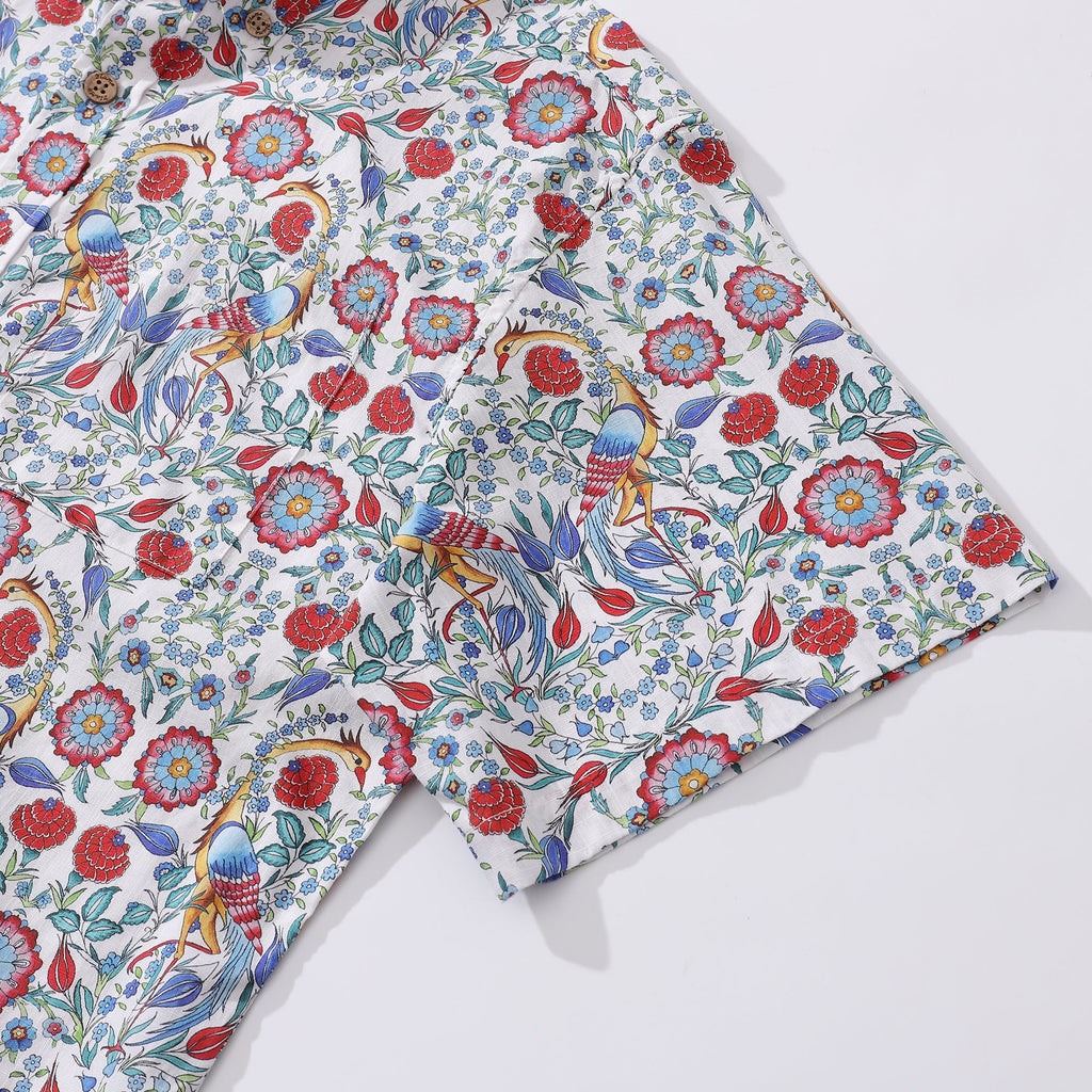 Men's Turkish Design Floral Hawaiian Shirt - Cotton Aloha Shirt
