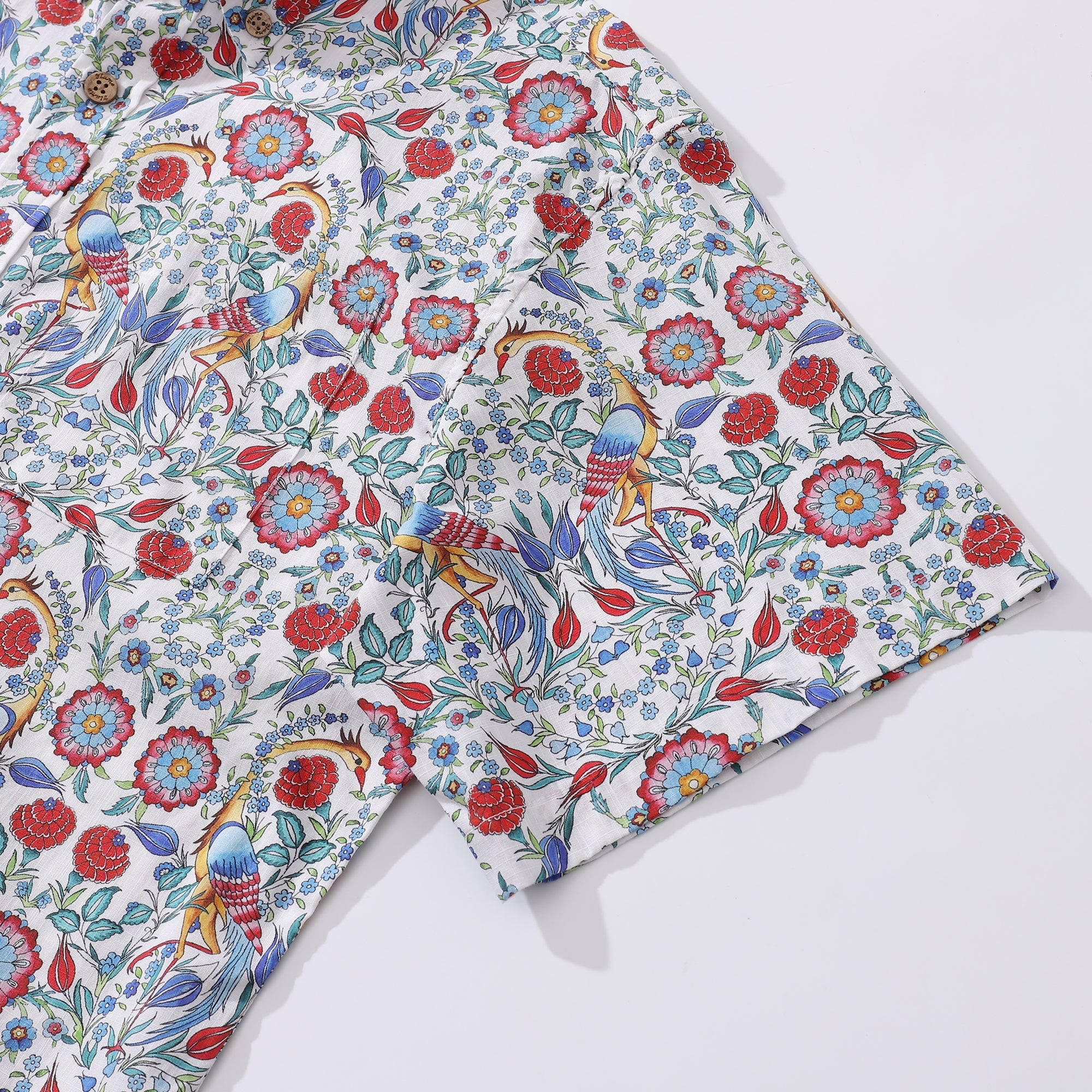 Men's Turkish Design Floral Hawaiian Shirt - Cotton Aloha Shirt