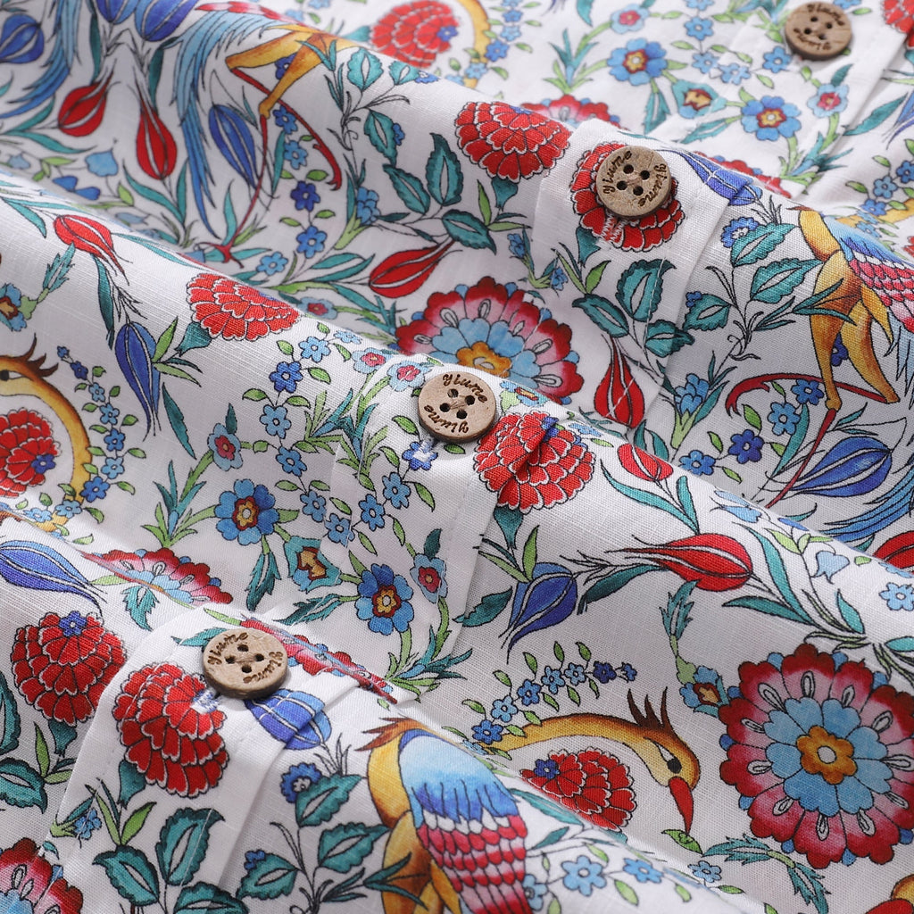 Men's Turkish Design Floral Hawaiian Shirt - Cotton Aloha Shirt