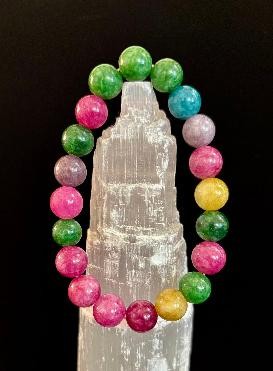 Multicolor Tourmaline Bracelet – Reiki-Infused Balance, Protection & Emotional Healing Jewelry (Medium Wrist)