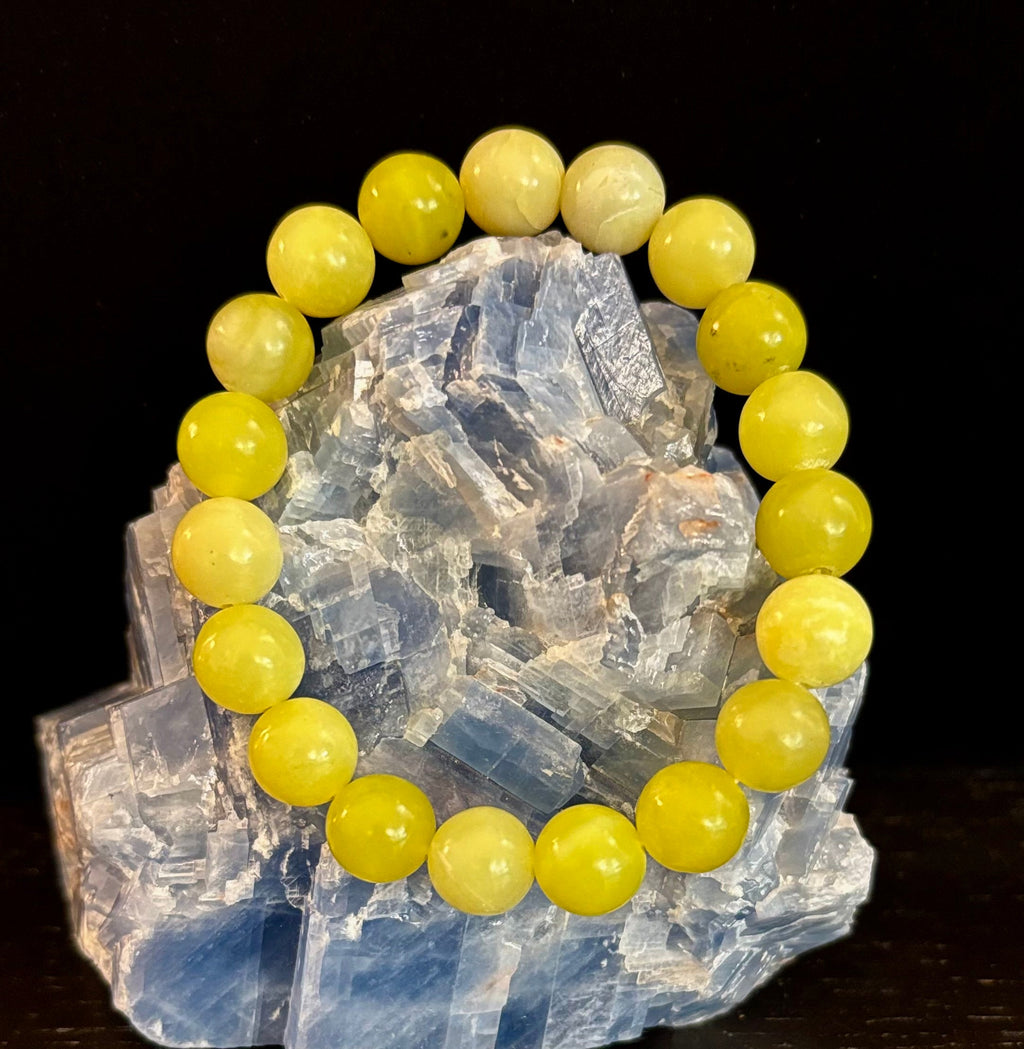 Lemon Jade Beaded Bracelet 8mm & 10mm – Reiki-Infused Joy, Abundance & Positive Energy Jewelry