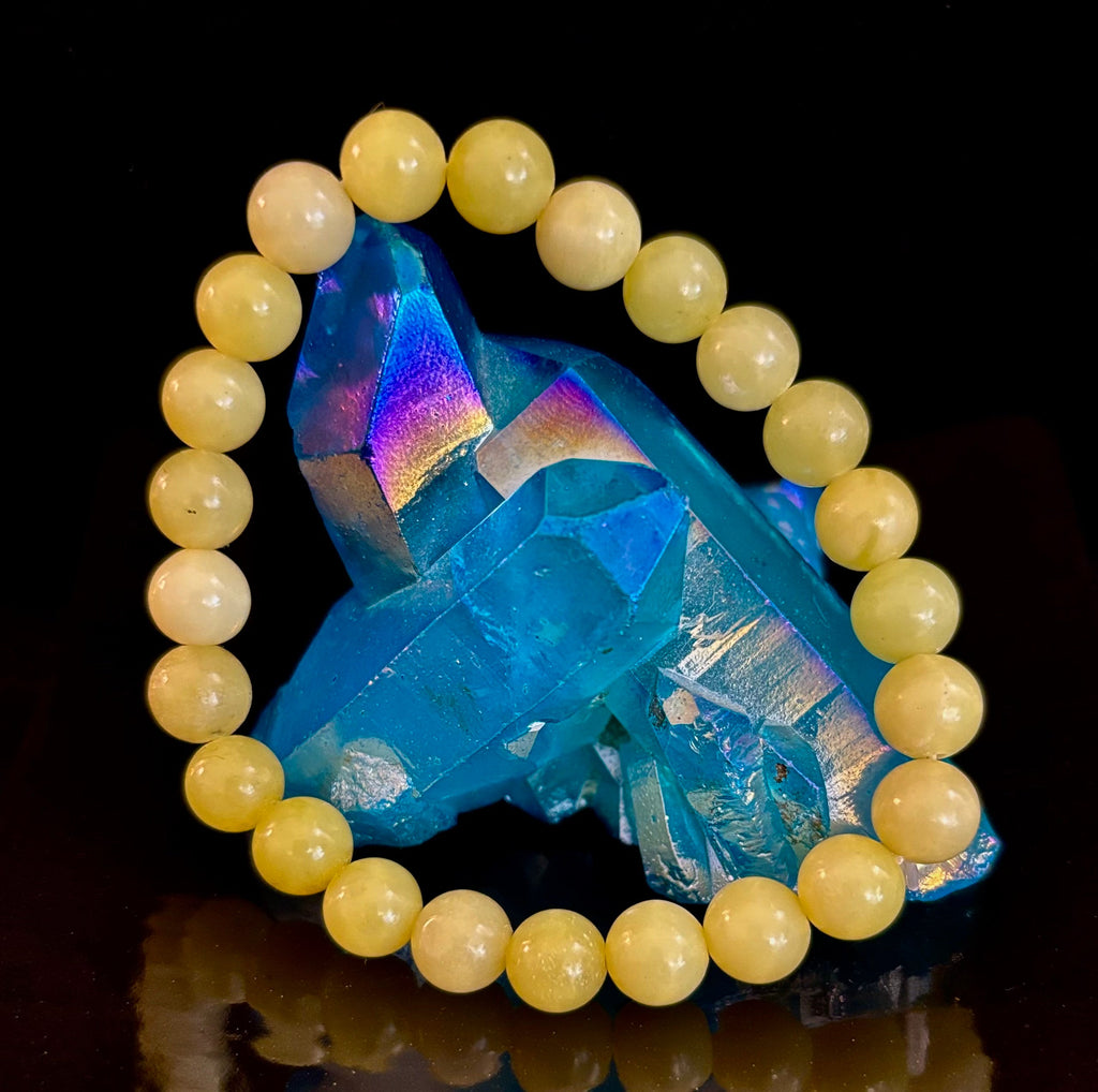 Lemon Jade Beaded Bracelet 8mm & 10mm – Reiki-Infused Joy, Abundance & Positive Energy Jewelry