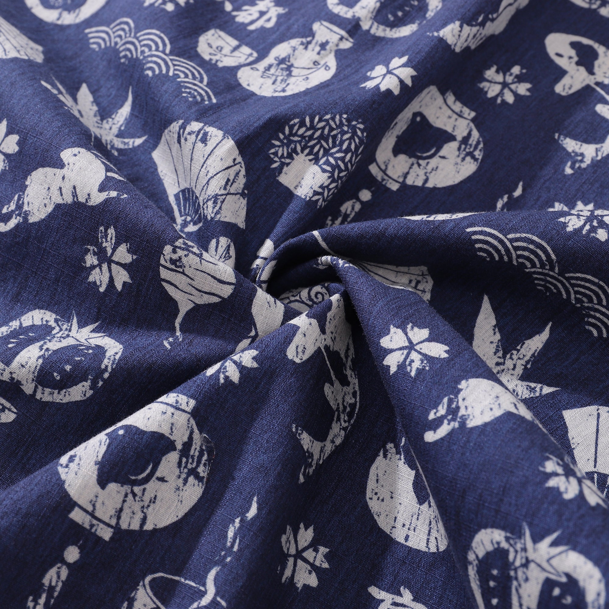 Kyoto Memories Men's Cotton Hawaiian Shirt Short Sleeve Aloha