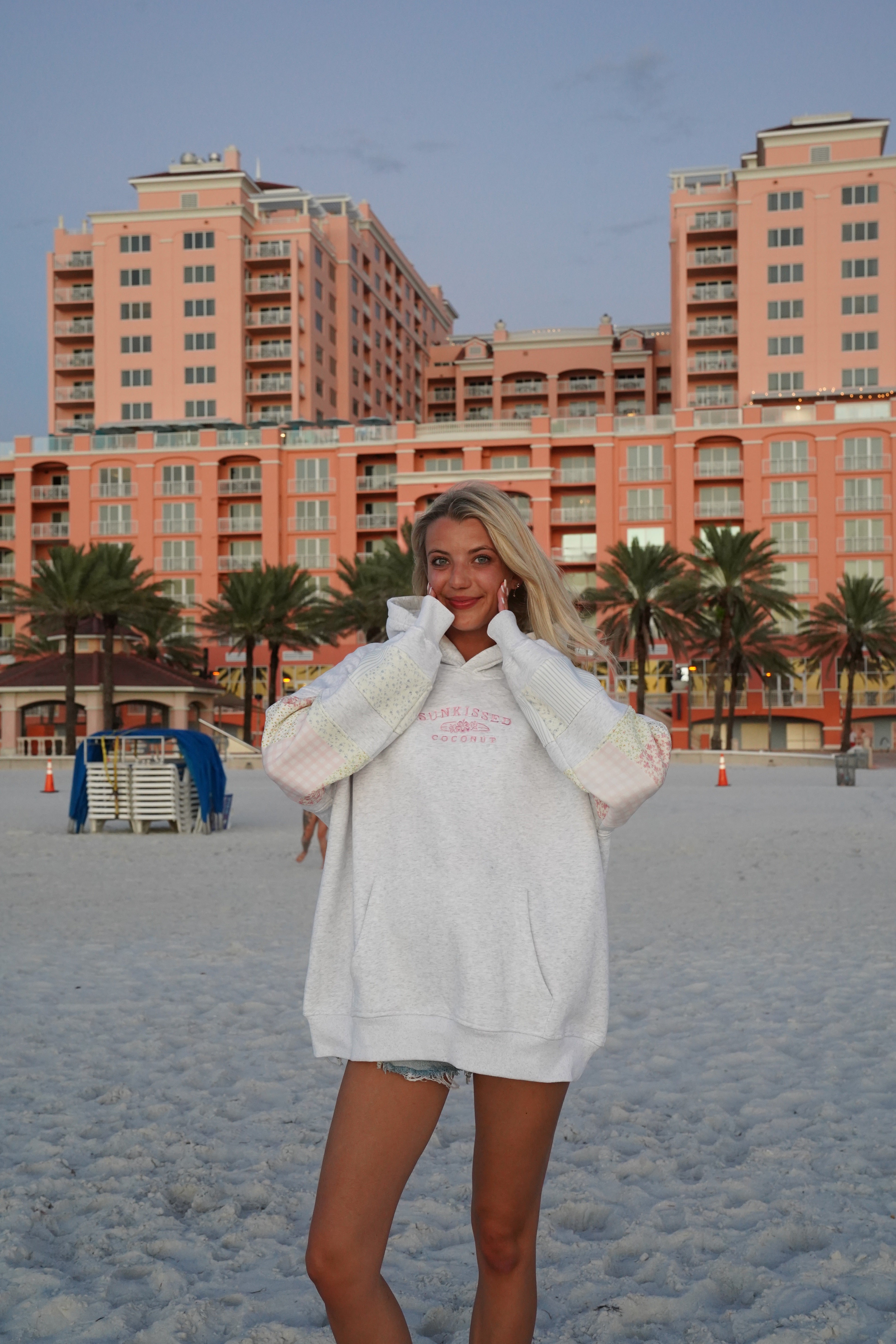 Quilted Pastel Embroidered Hoodie - Cozy Unisex Pullover