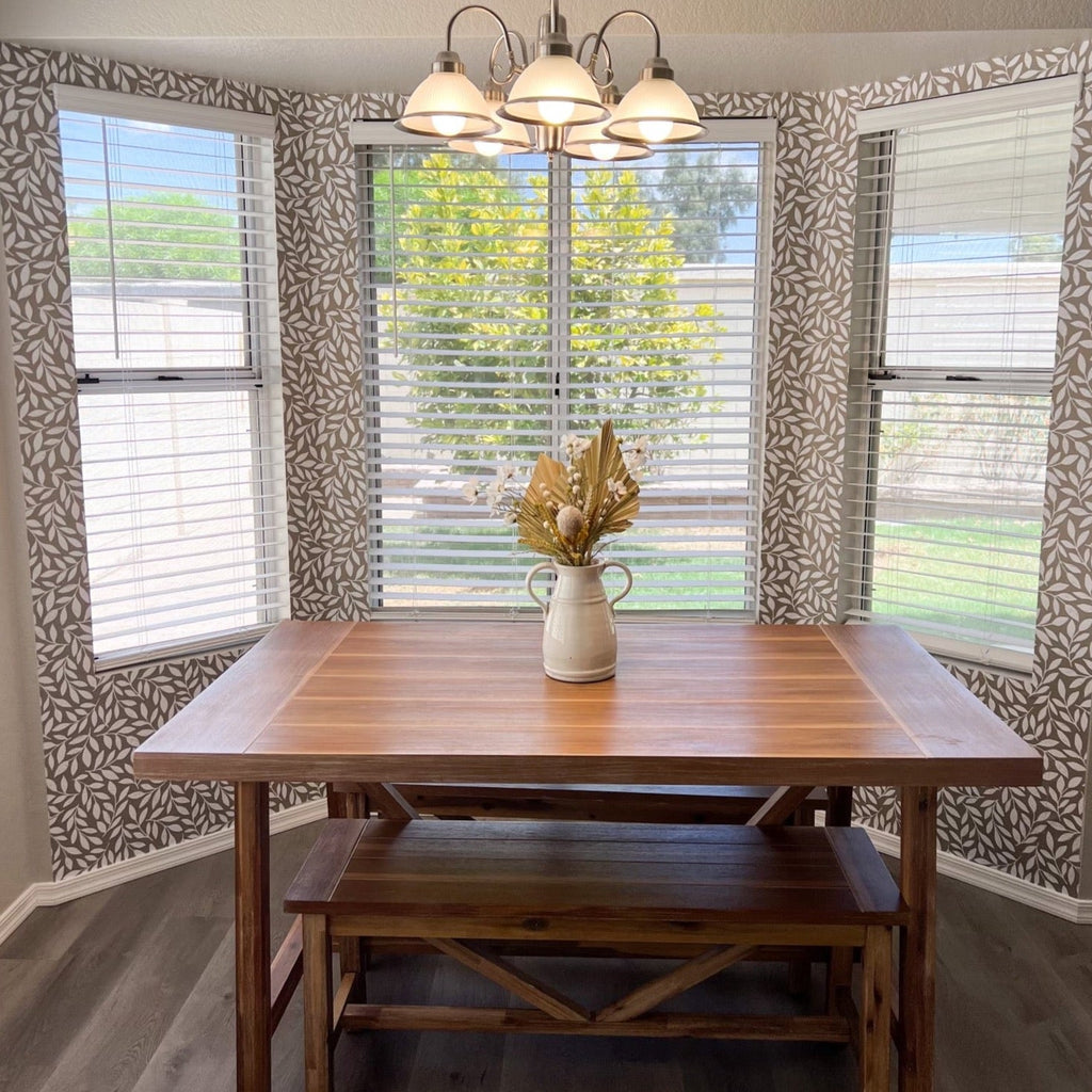 Harlow Floral Removable Wallpaper in Beige and White