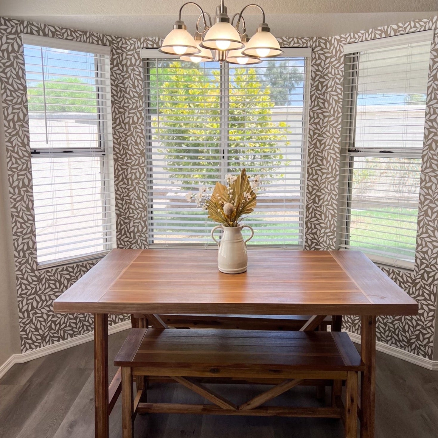 Harlow Floral Removable Wallpaper in Beige and White