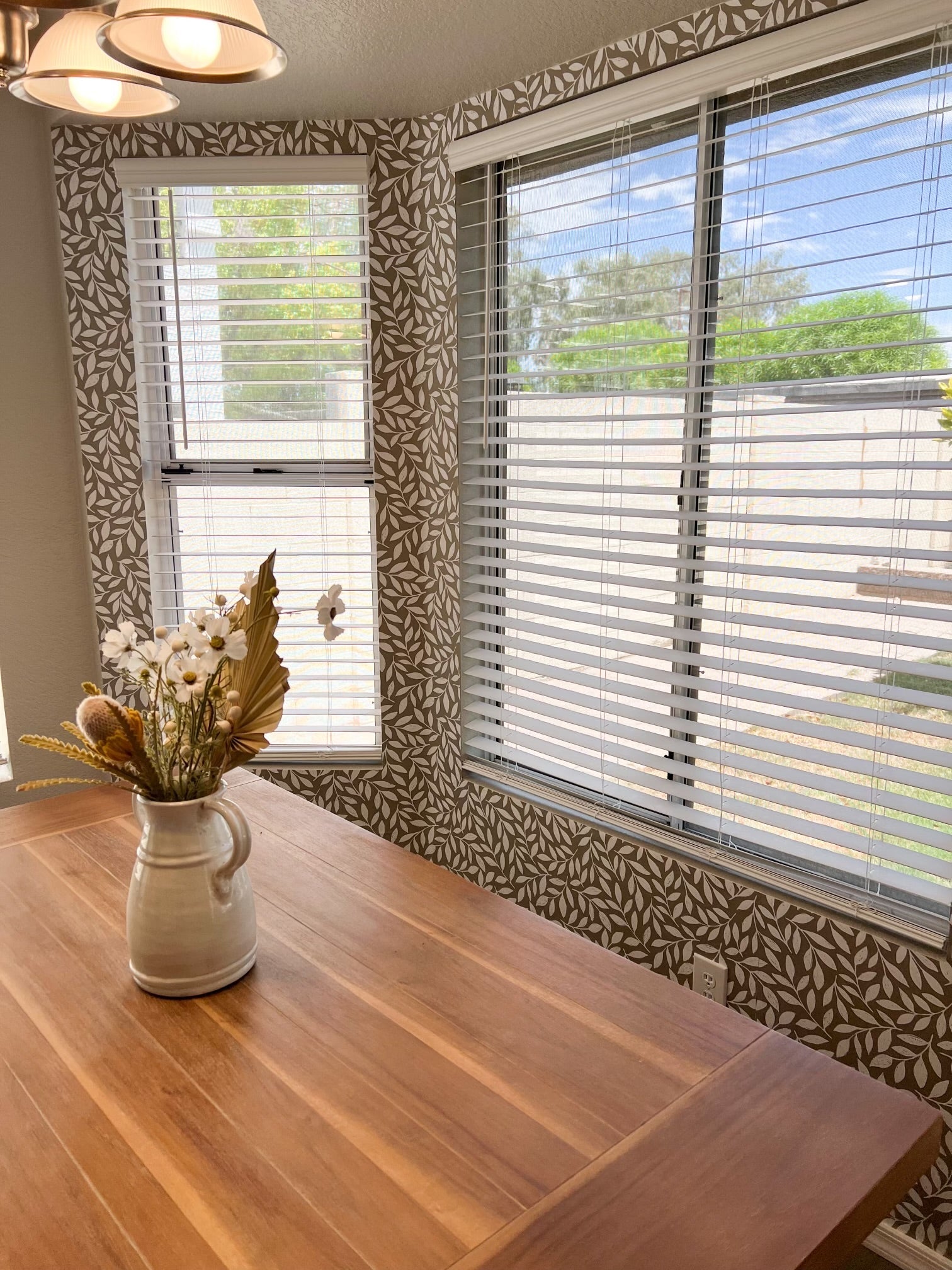 Harlow Floral Removable Wallpaper in Beige and White