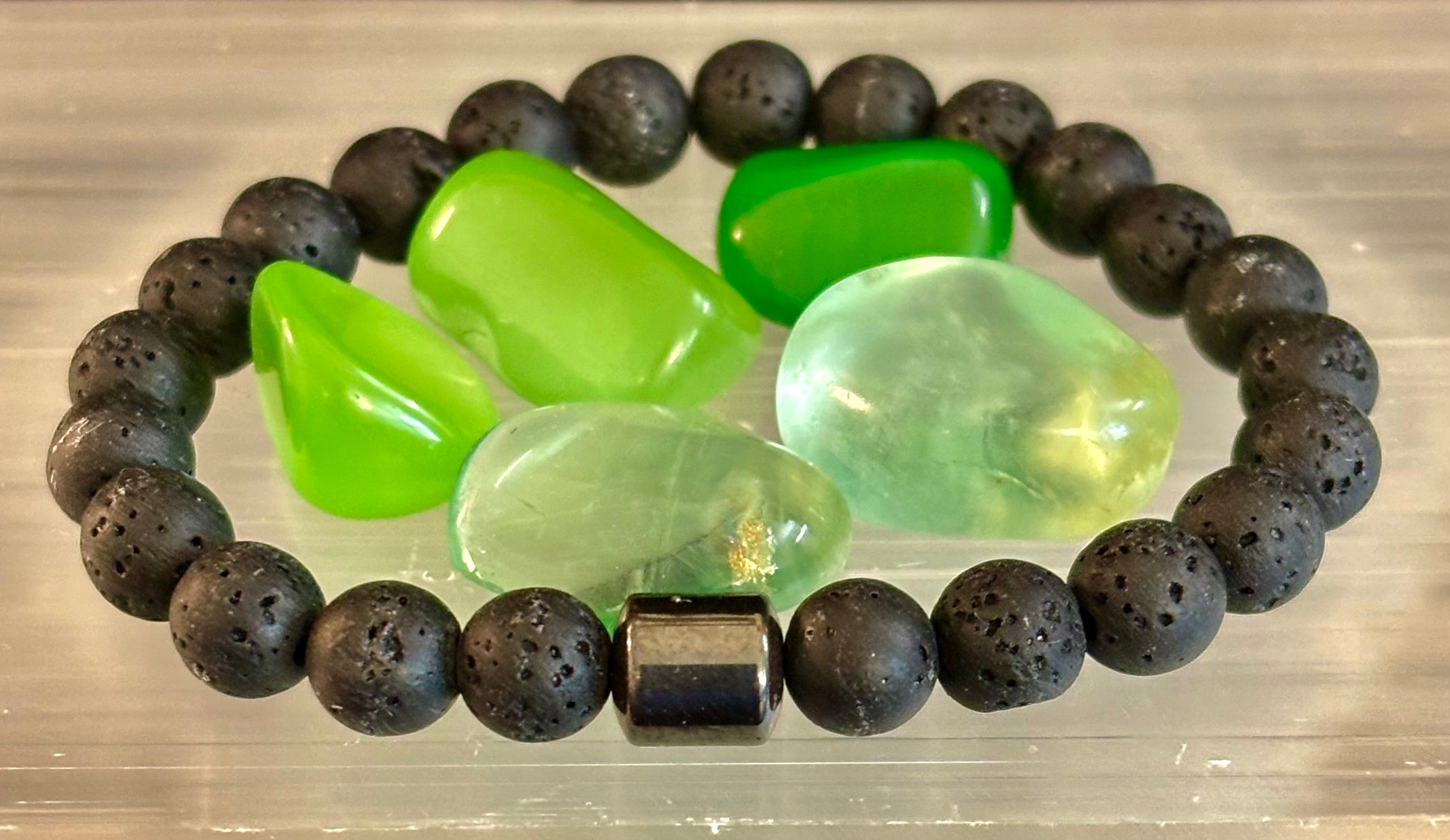 Earth Energy Collection – 6 Choices - Natural Stone & Magnetic Bead Bracelets for Medium to Large Wrists