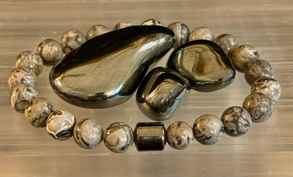 Earth Energy Collection – 6 Choices - Natural Stone & Magnetic Bead Bracelets for Medium to Large Wrists