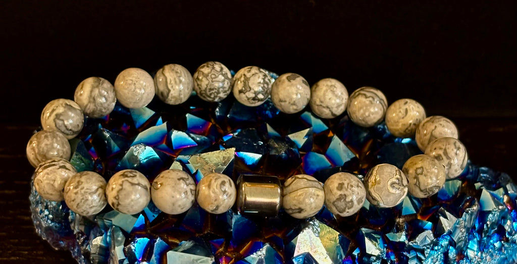 Earth Energy Collection – 6 Choices - Natural Stone & Magnetic Bead Bracelets for Medium to Large Wrists