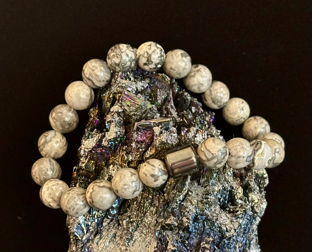 Earth Energy Collection – 6 Choices - Natural Stone & Magnetic Bead Bracelets for Medium to Large Wrists