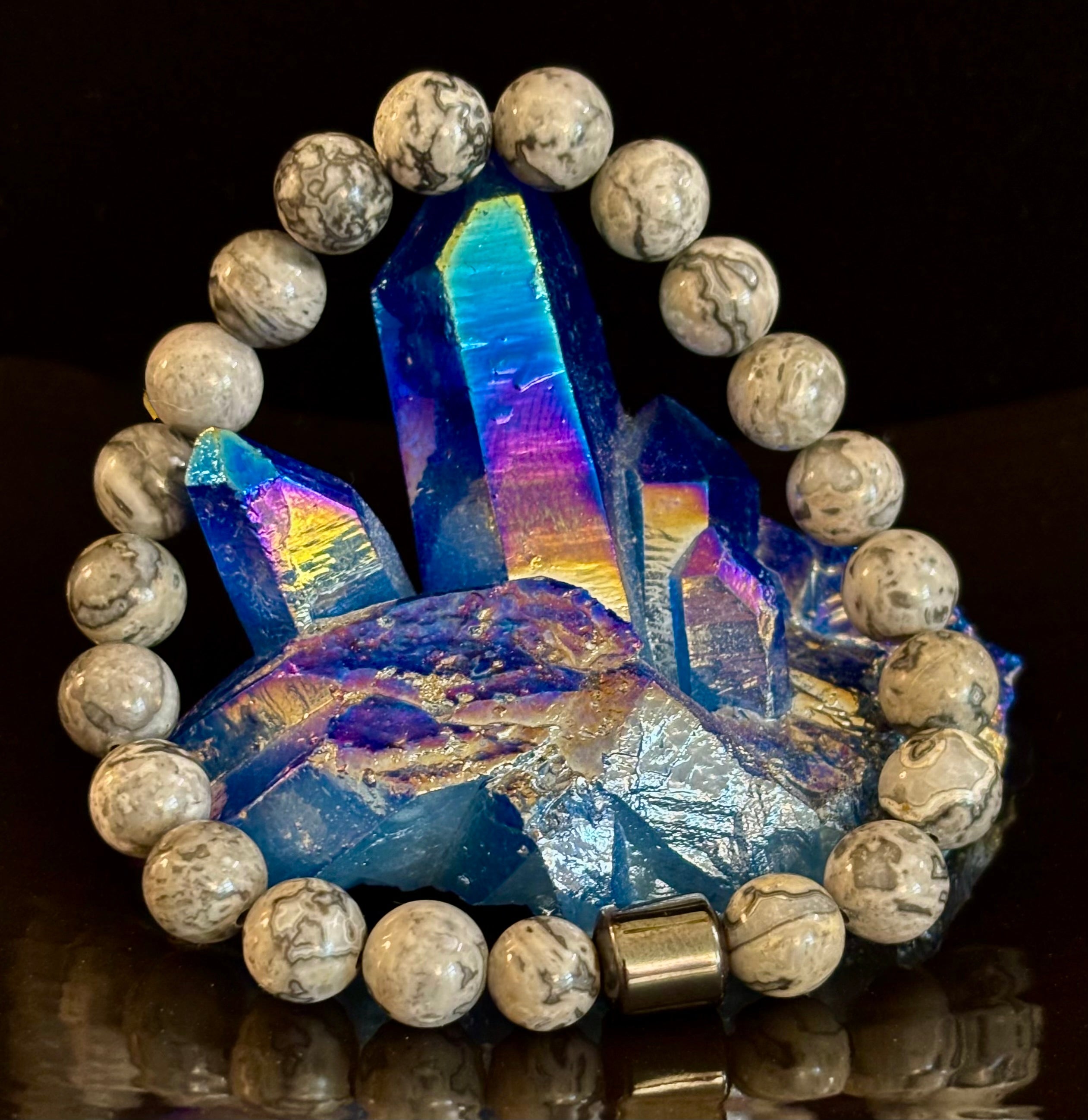 Earth Energy Collection – 6 Choices - Natural Stone & Magnetic Bead Bracelets for Medium to Large Wrists