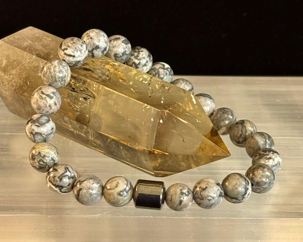 Earth Energy Collection – 6 Choices - Natural Stone & Magnetic Bead Bracelets for Medium to Large Wrists