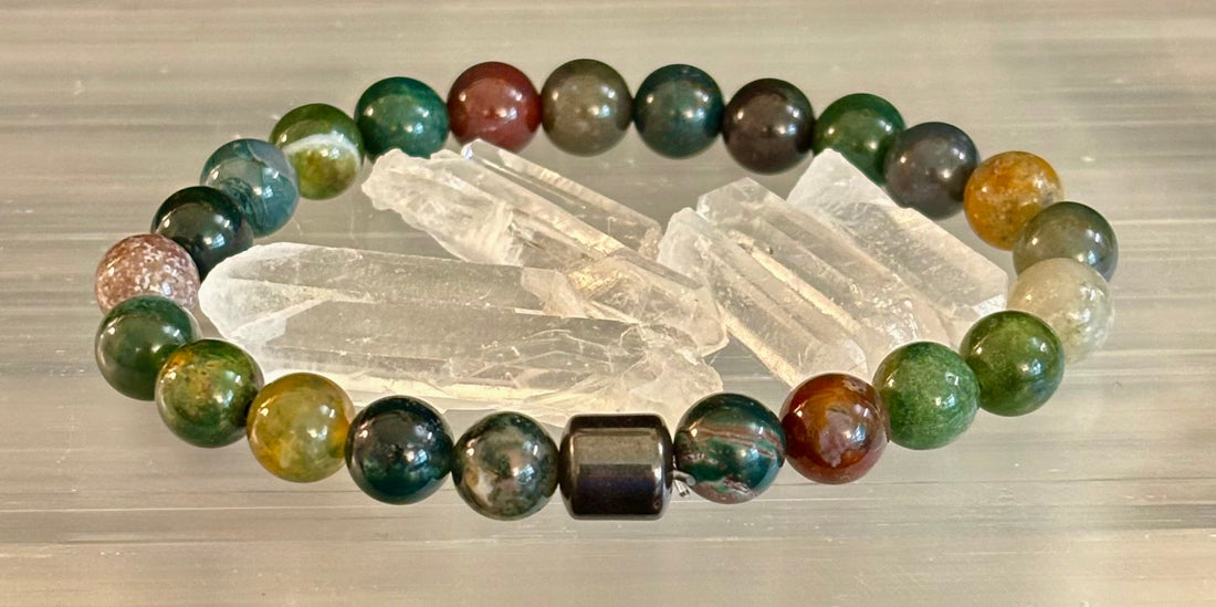 Earth Energy Collection – 6 Choices - Natural Stone & Magnetic Bead Bracelets for Medium to Large Wrists