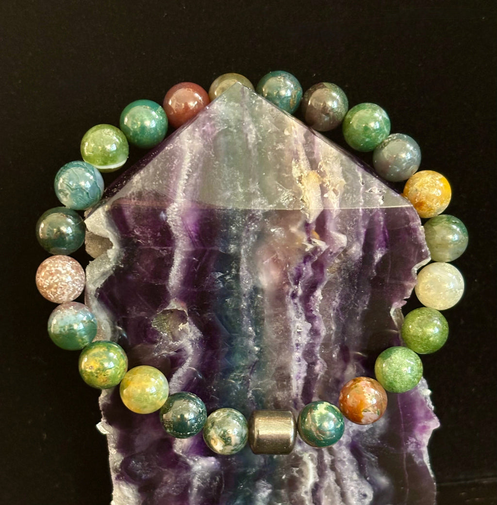 Earth Energy Collection – 6 Choices - Natural Stone & Magnetic Bead Bracelets for Medium to Large Wrists