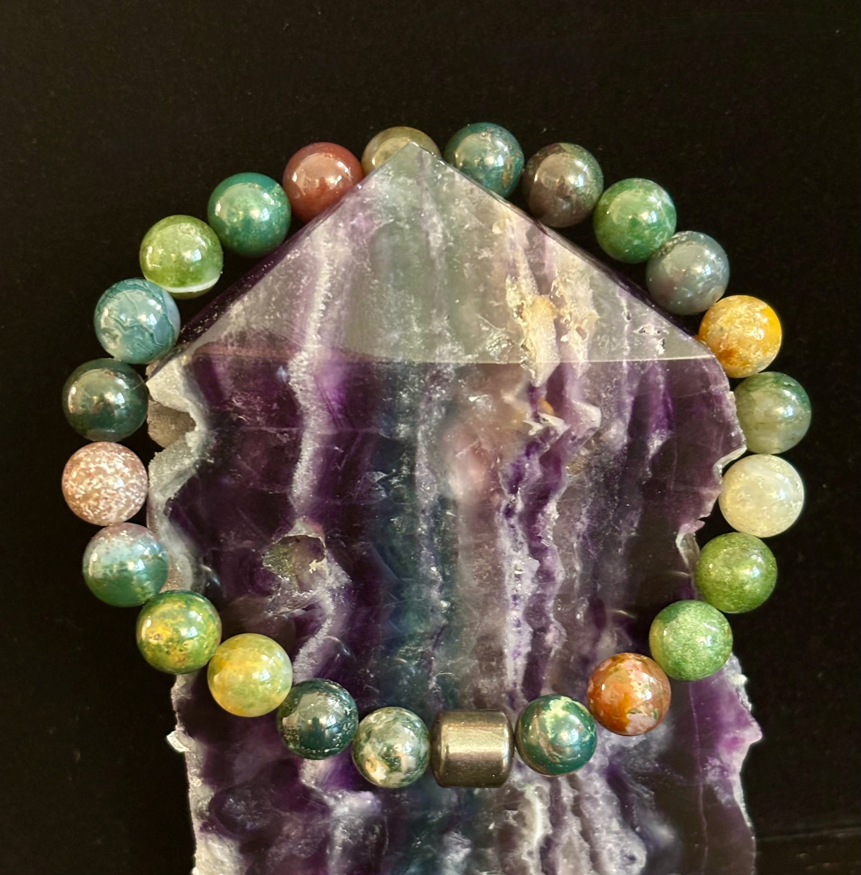 Earth Energy Collection – 6 Choices - Natural Stone & Magnetic Bead Bracelets for Medium to Large Wrists