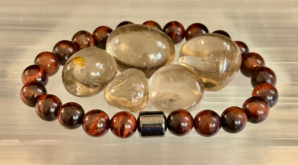 Earth Energy Collection – 6 Choices - Natural Stone & Magnetic Bead Bracelets for Medium to Large Wrists