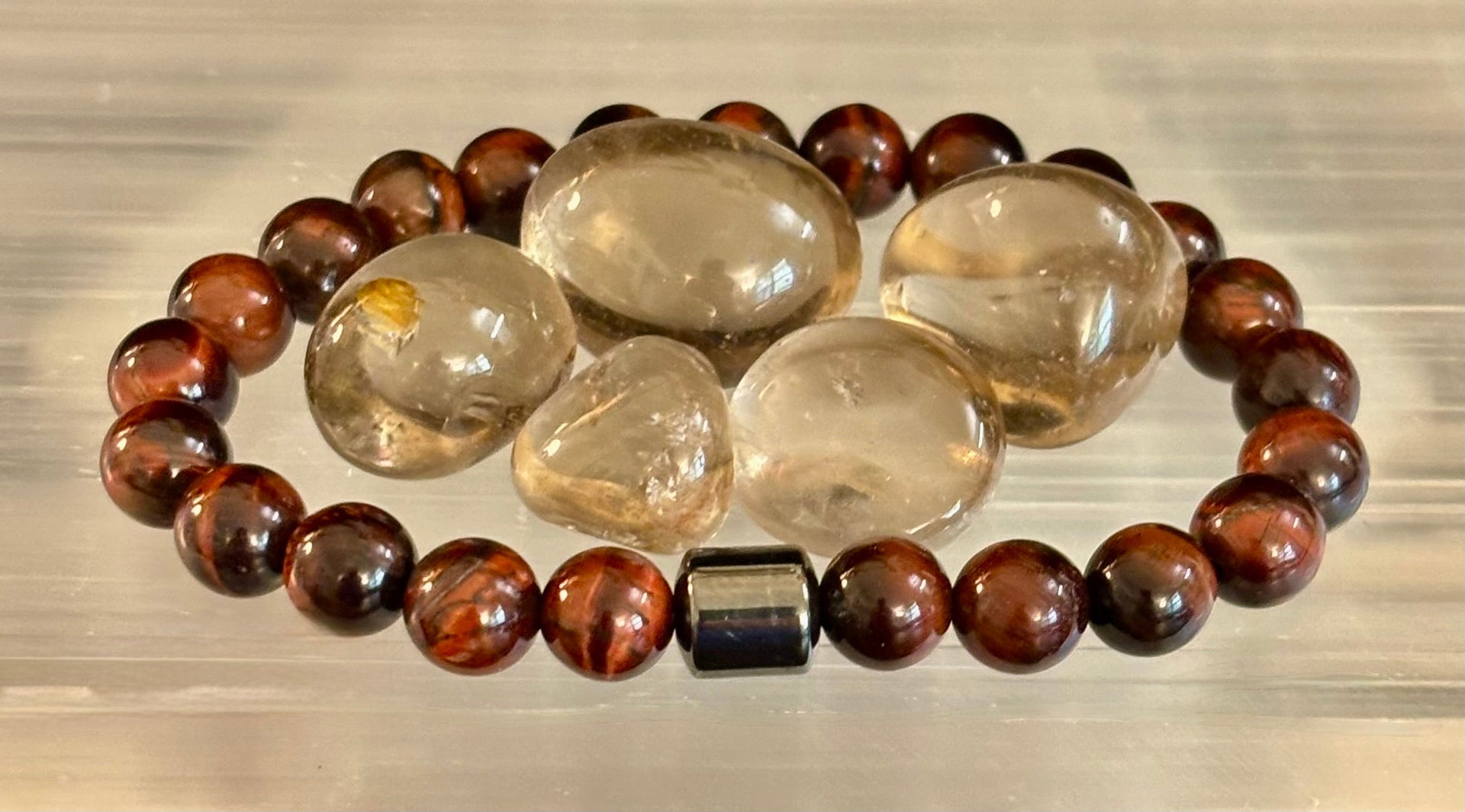 Earth Energy Collection – 6 Choices - Natural Stone & Magnetic Bead Bracelets for Medium to Large Wrists