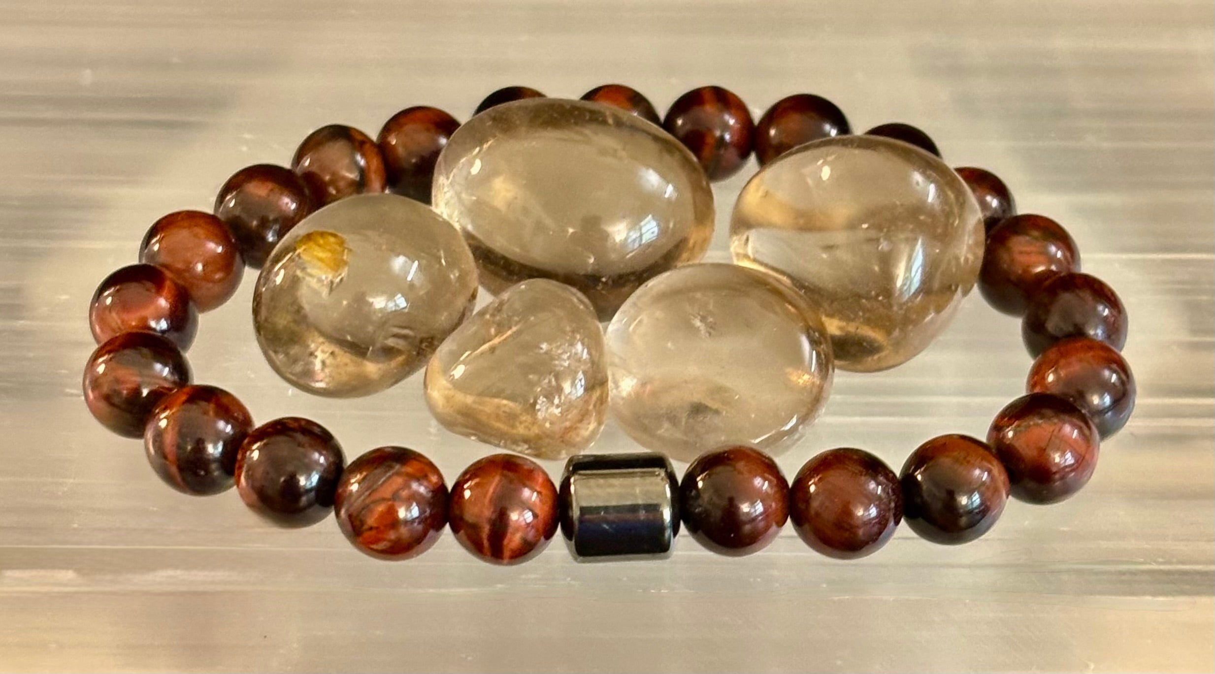 Earth Energy Collection – 6 Choices - Natural Stone & Magnetic Bead Bracelets for Medium to Large Wrists