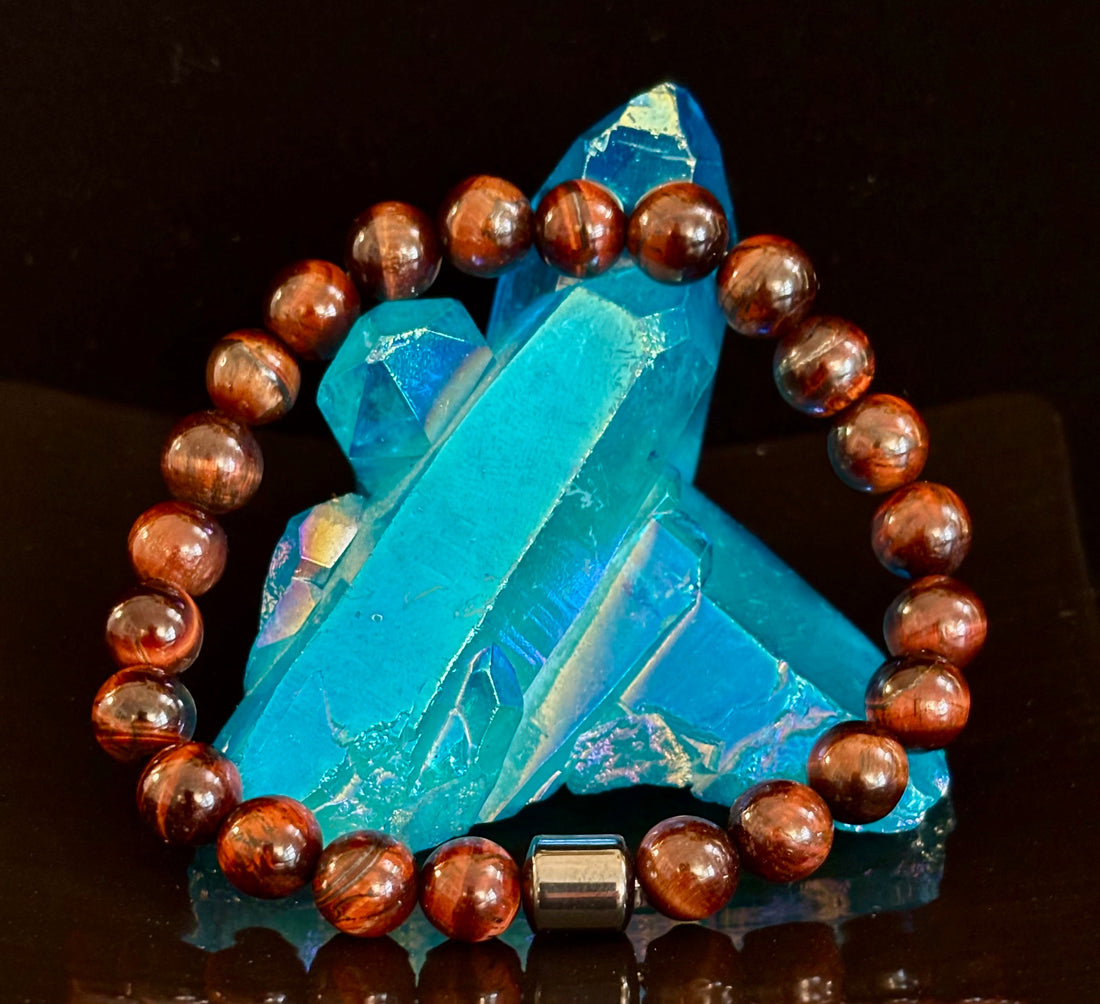 Earth Energy Collection – 6 Choices - Natural Stone & Magnetic Bead Bracelets for Medium to Large Wrists
