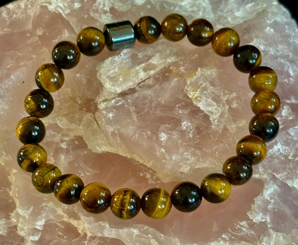 Earth Energy Collection – 6 Choices - Natural Stone & Magnetic Bead Bracelets for Medium to Large Wrists