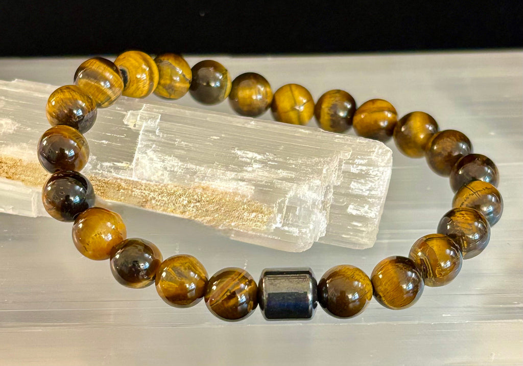 Earth Energy Collection – 6 Choices - Natural Stone & Magnetic Bead Bracelets for Medium to Large Wrists