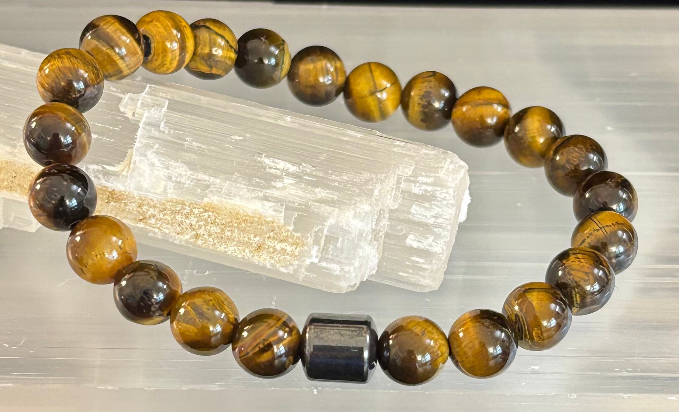 Earth Energy Collection – 6 Choices - Natural Stone & Magnetic Bead Bracelets for Medium to Large Wrists
